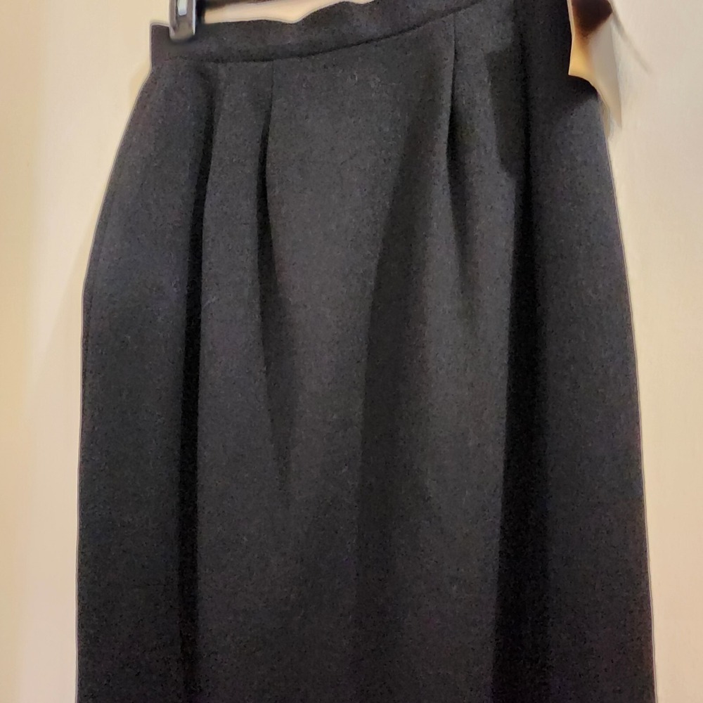 Vintage Dana Brooke Black Wool Pencil Maxi Tube Skirt Secretary Classic NWT 10 - Picture 4 of 13